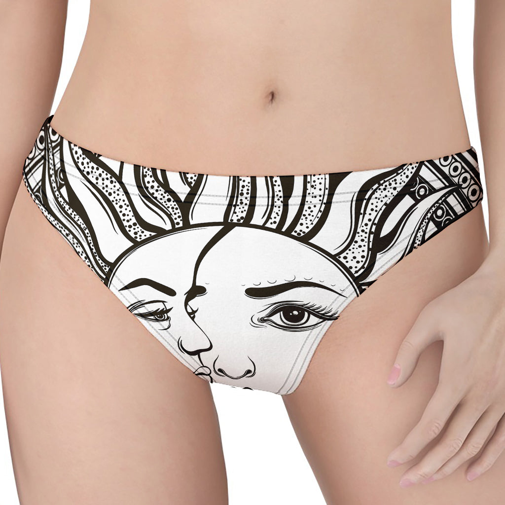 Bohemian Celestial Sun And Moon Print Women's Thong