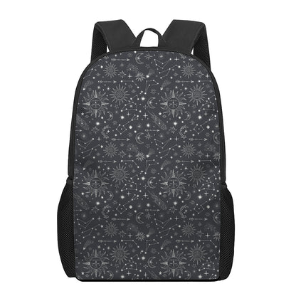 Bohemian Constellation Pattern Print 17 Inch Backpack