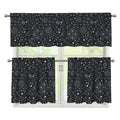 Bohemian Constellation Pattern Print 3 Piece Kitchen Curtains