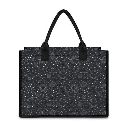 Bohemian Constellation Pattern Print Canvas Tote Bag