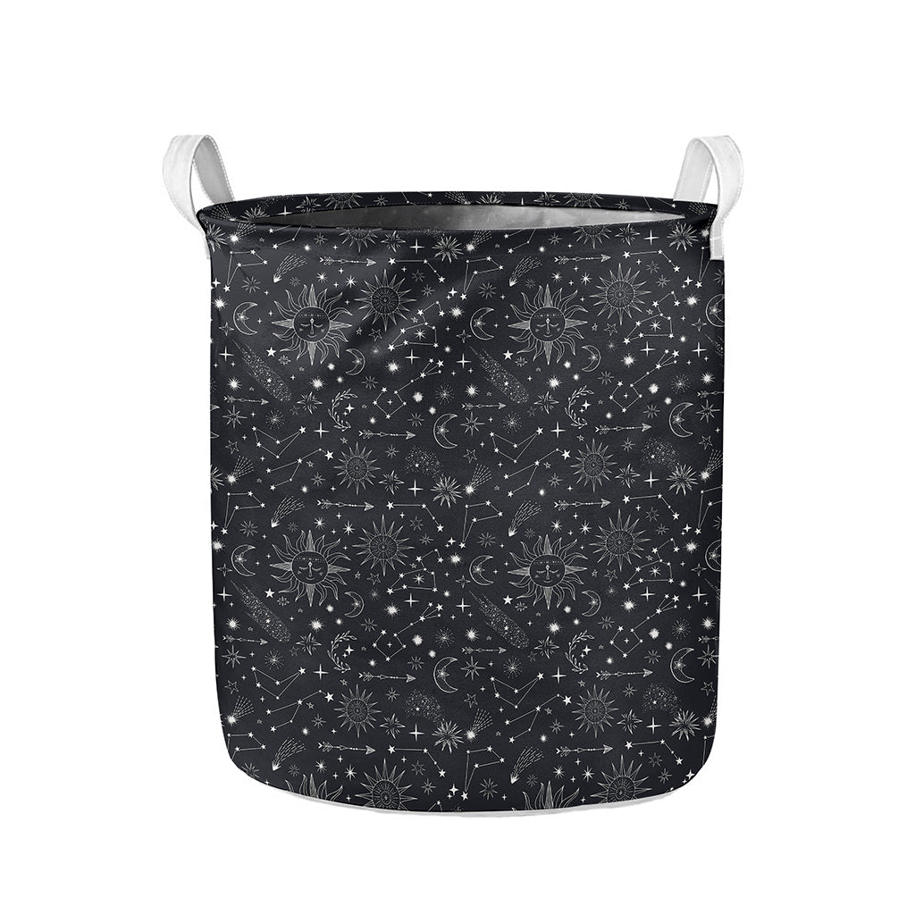 Bohemian Constellation Pattern Print Collapsible Laundry Basket