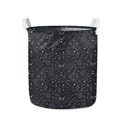 Bohemian Constellation Pattern Print Collapsible Laundry Basket