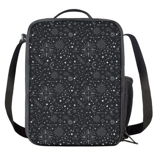 Bohemian Constellation Pattern Print Crossbody Lunch Bag