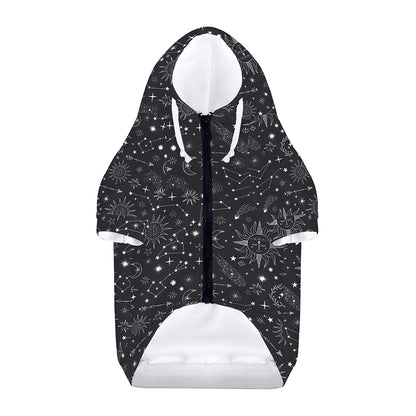 Bohemian Constellation Pattern Print Dog Zip Up Hoodie