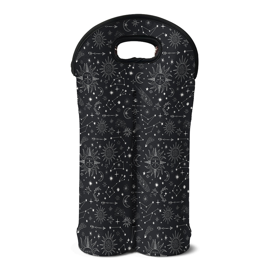 Bohemian Constellation Pattern Print Double Neoprene Wine Tote