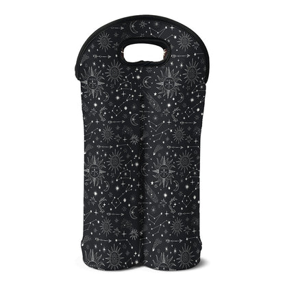 Bohemian Constellation Pattern Print Double Neoprene Wine Tote