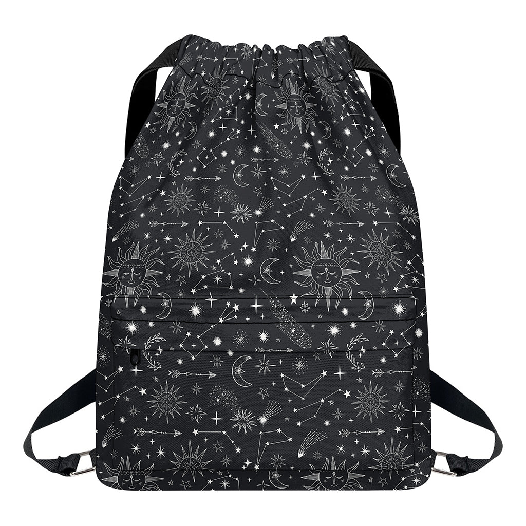 Bohemian Constellation Pattern Print Drawstring Backpack