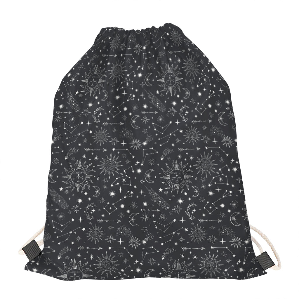 Bohemian Constellation Pattern Print Drawstring Bag