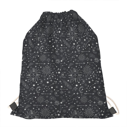 Bohemian Constellation Pattern Print Drawstring Bag