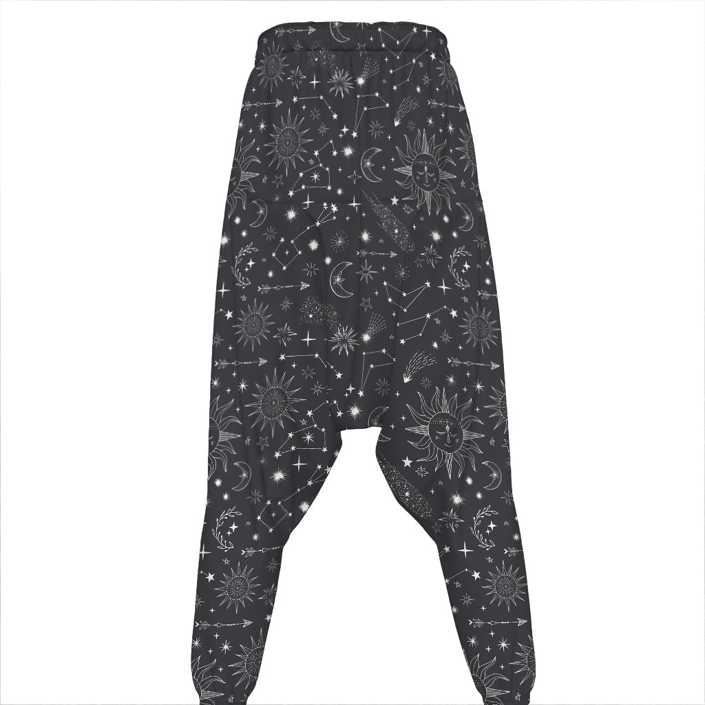 Bohemian Constellation Pattern Print Hammer Pants