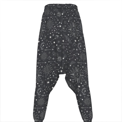 Bohemian Constellation Pattern Print Hammer Pants