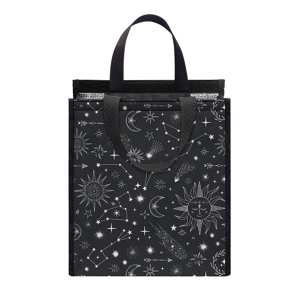 Bohemian Constellation Pattern Print Insulated Lunch Tote