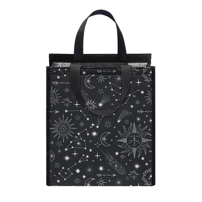 Bohemian Constellation Pattern Print Insulated Lunch Tote
