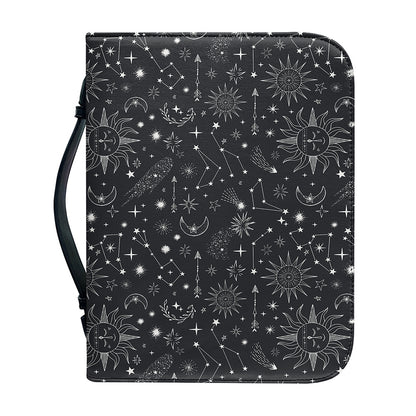Bohemian Constellation Pattern Print Leather Bible Cover