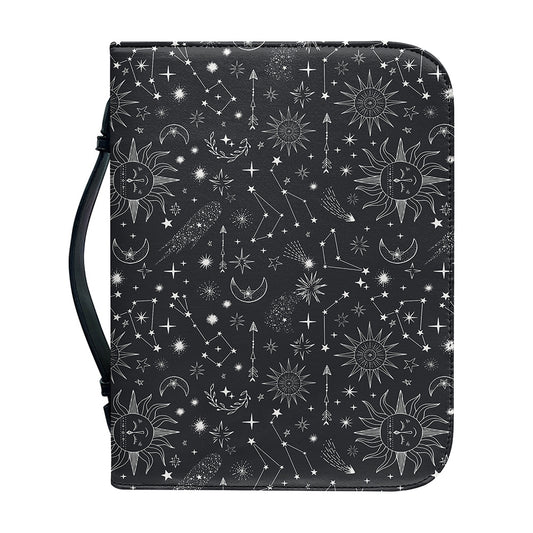 Bohemian Constellation Pattern Print Leather Bible Cover