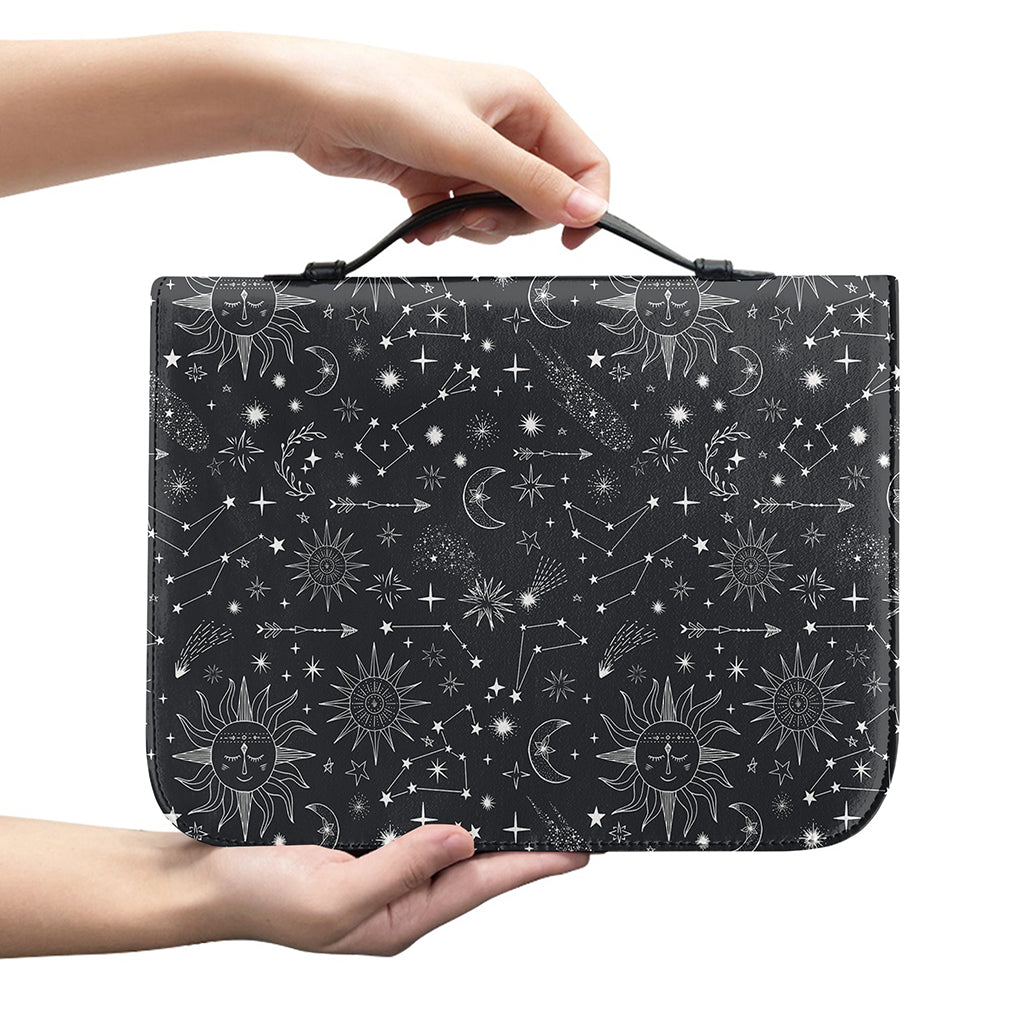 Bohemian Constellation Pattern Print Leather Bible Cover
