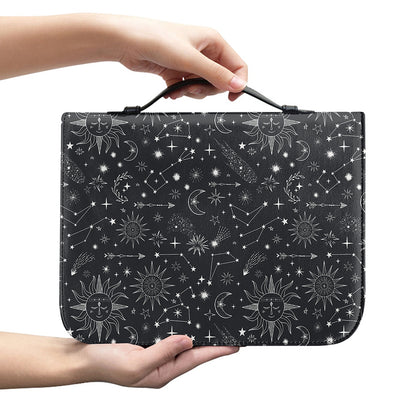 Bohemian Constellation Pattern Print Leather Bible Cover
