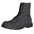 Bohemian Constellation Pattern Print Lace-Up Boots