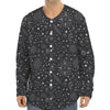 Bohemian Constellation Pattern Print Long Sleeve Baseball Jersey