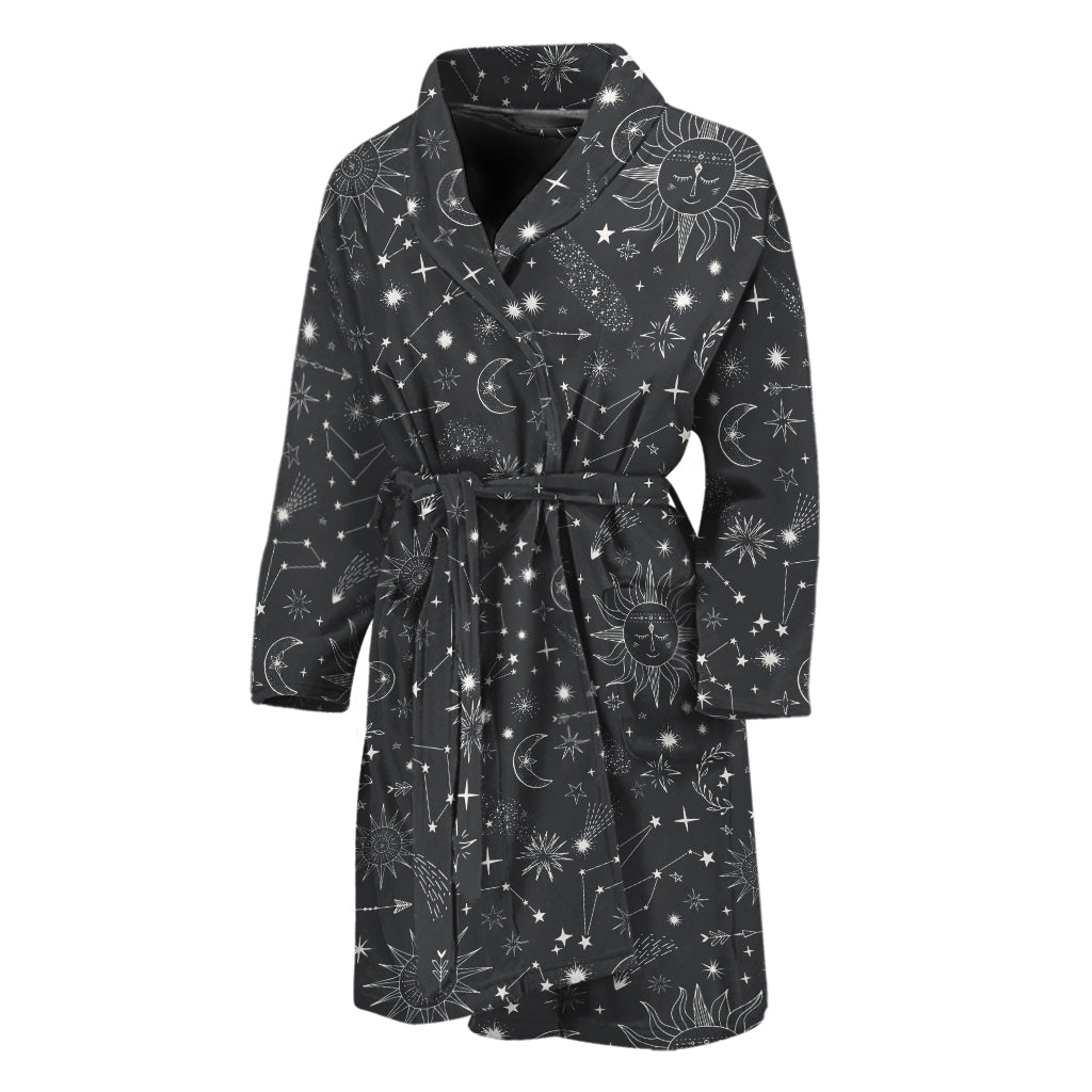 Bohemian Constellation Pattern Print Men's Bathrobe