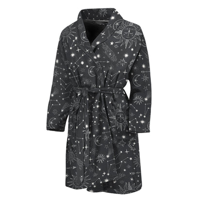 Bohemian Constellation Pattern Print Men's Bathrobe