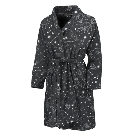 Bohemian Constellation Pattern Print Men's Bathrobe