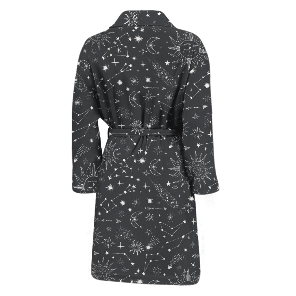 Bohemian Constellation Pattern Print Men's Bathrobe