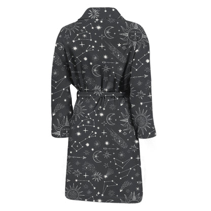 Bohemian Constellation Pattern Print Men's Bathrobe