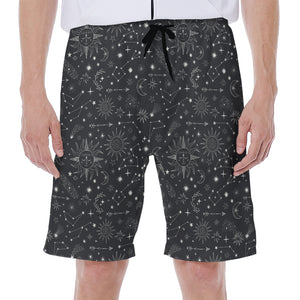 Bohemian Constellation Pattern Print Men's Beach Shorts