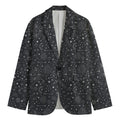 Bohemian Constellation Pattern Print Men's Cotton Blazer