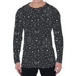 Bohemian Constellation Pattern Print Men's Long Sleeve T-Shirt