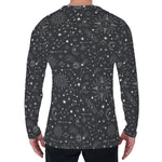 Bohemian Constellation Pattern Print Men's Long Sleeve T-Shirt