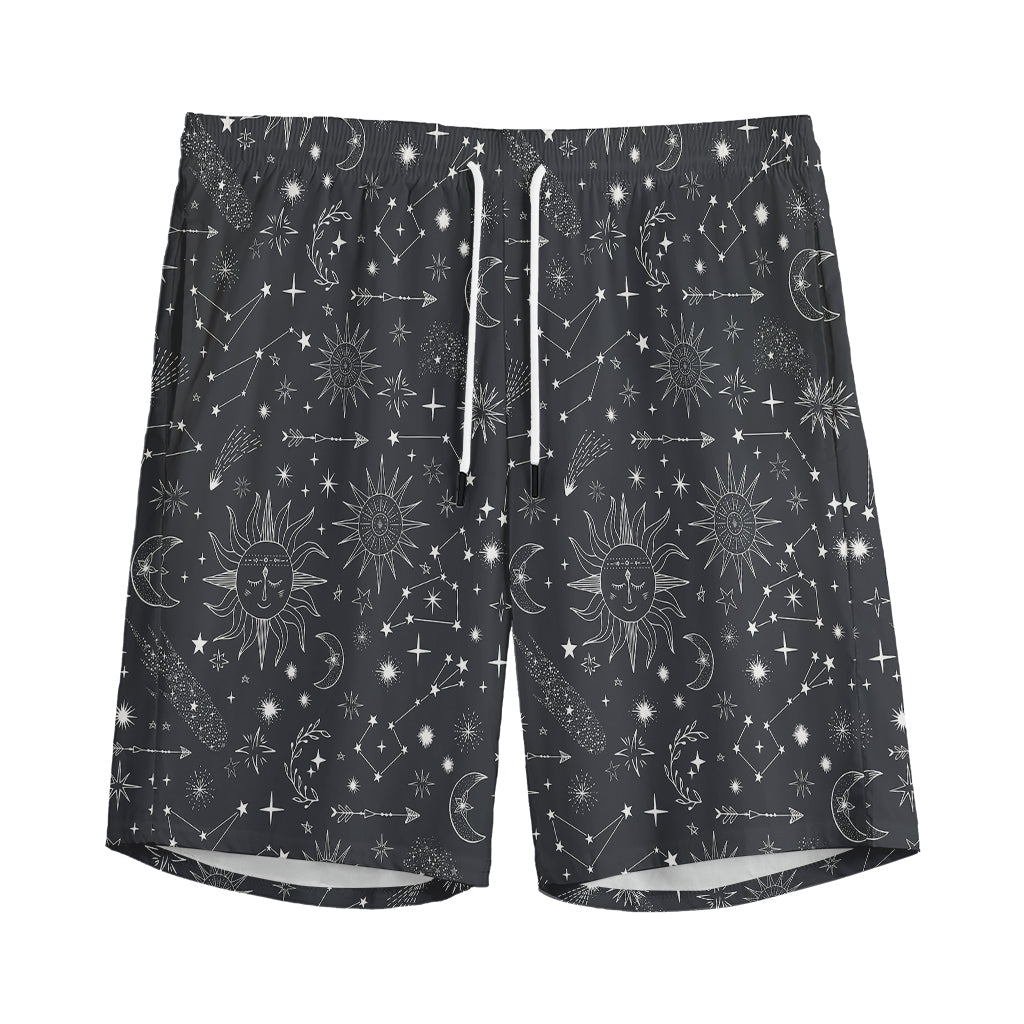 Bohemian Constellation Pattern Print Men's Sports Shorts