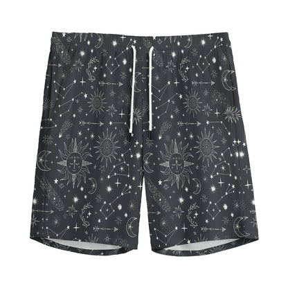 Bohemian Constellation Pattern Print Men's Sports Shorts