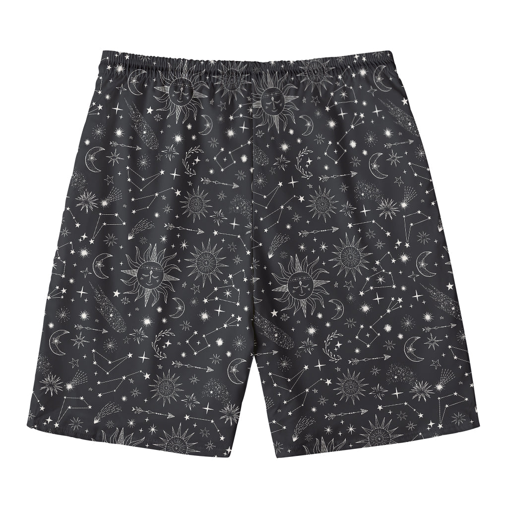 Bohemian Constellation Pattern Print Men's Swim Trunks
