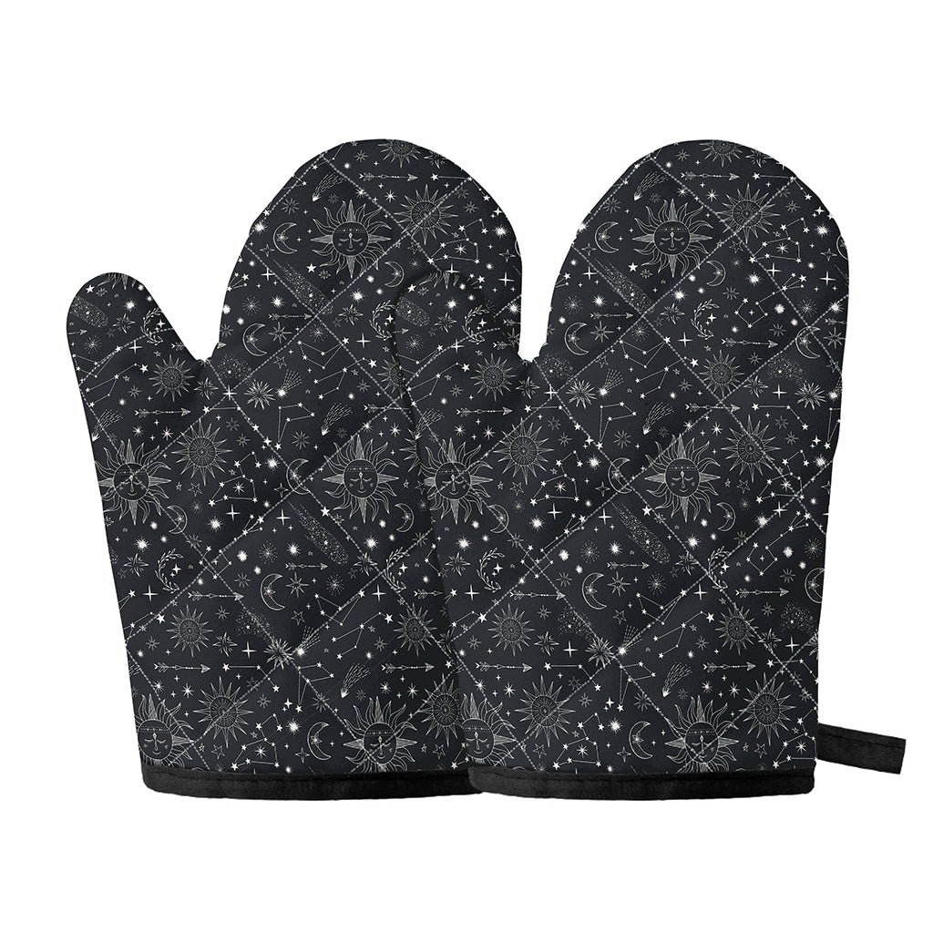 Bohemian Constellation Pattern Print Oven Mitts