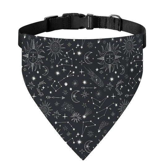 Bohemian Constellation Pattern Print Over The Collar Dog Bandana
