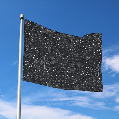 Bohemian Constellation Pattern Print Polyester Flag
