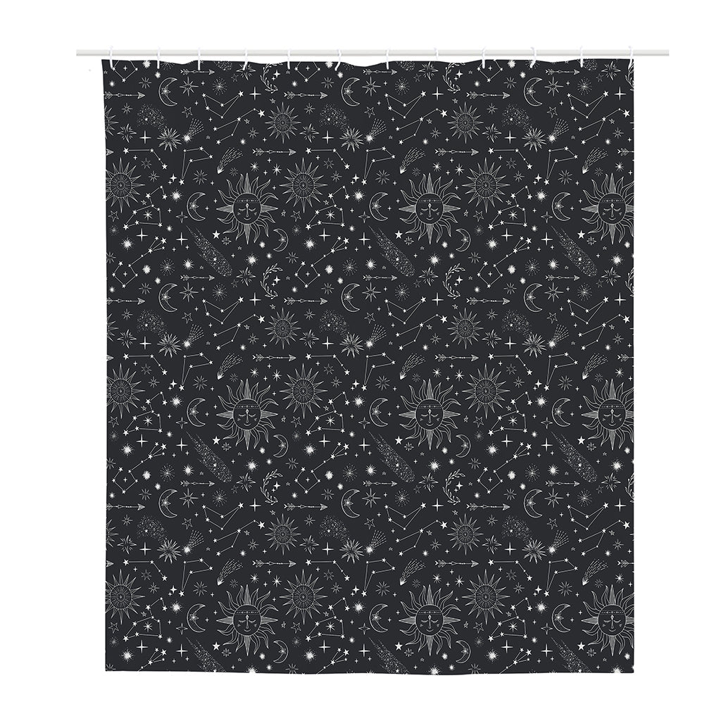 Bohemian Constellation Pattern Print Polyester Shower Curtain