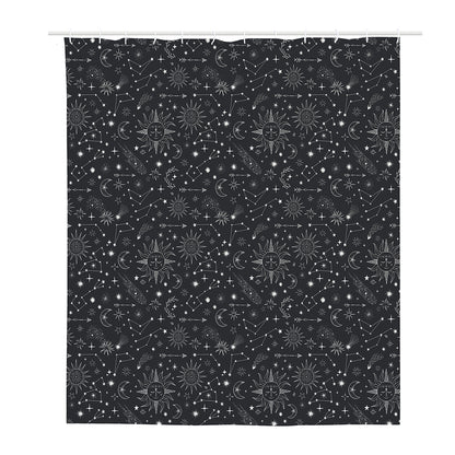 Bohemian Constellation Pattern Print Polyester Shower Curtain