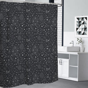 Bohemian Constellation Pattern Print Premium Shower Curtain