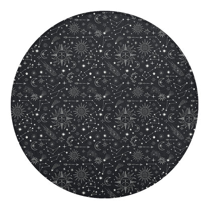 Bohemian Constellation Pattern Print Round Blanket