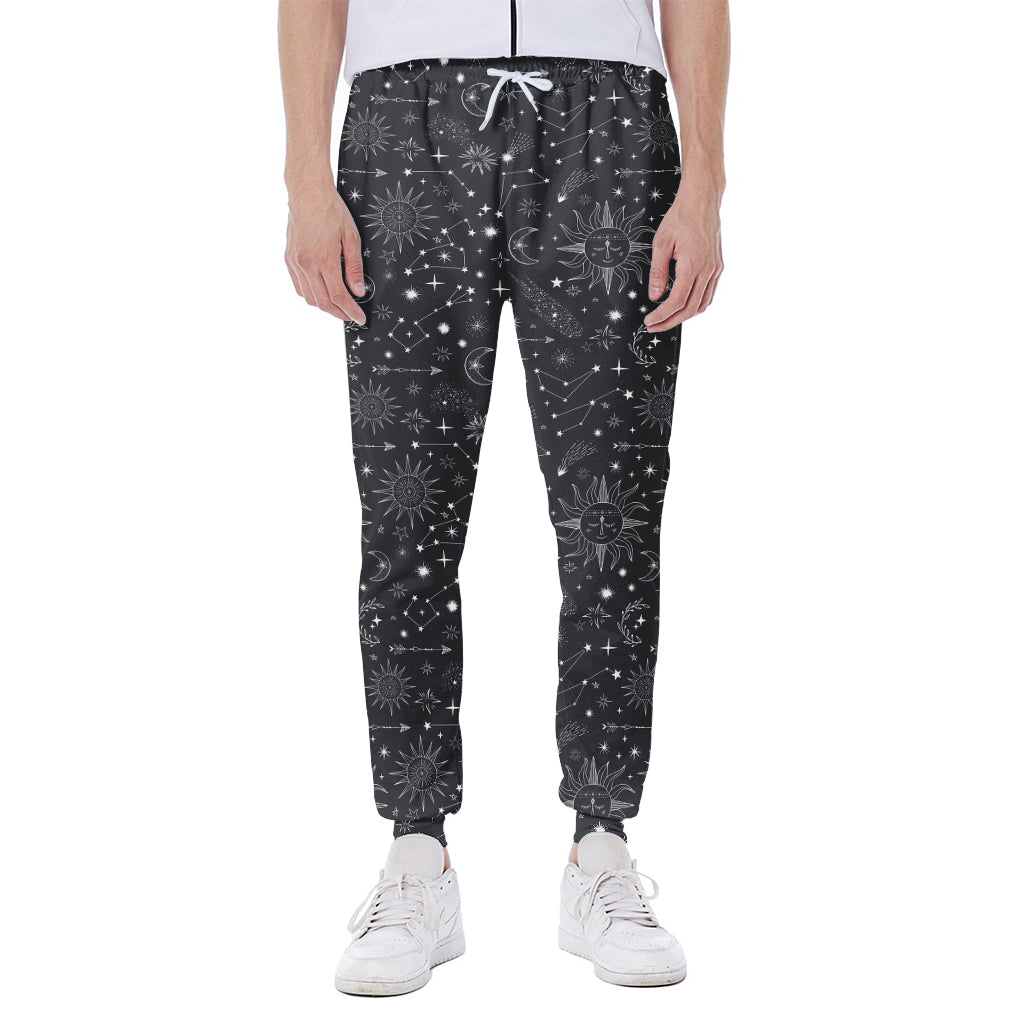 Bohemian Constellation Pattern Print Scuba Joggers