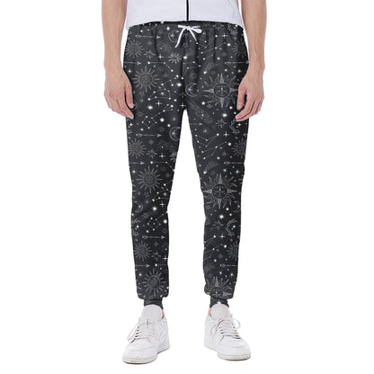 Bohemian Constellation Pattern Print Scuba Joggers