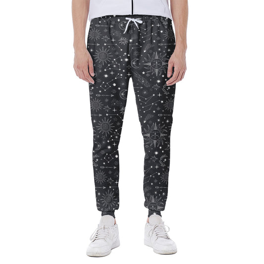 Bohemian Constellation Pattern Print Scuba Joggers