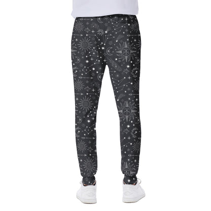 Bohemian Constellation Pattern Print Scuba Joggers