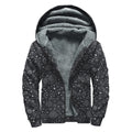 Bohemian Constellation Pattern Print Sherpa Lined Zip Up Hoodie