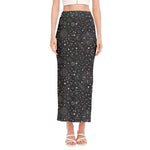 Bohemian Constellation Pattern Print Side Slit Maxi Skirt