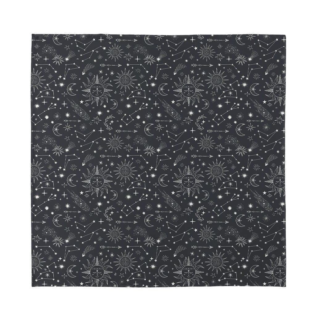 Bohemian Constellation Pattern Print Silk Bandana