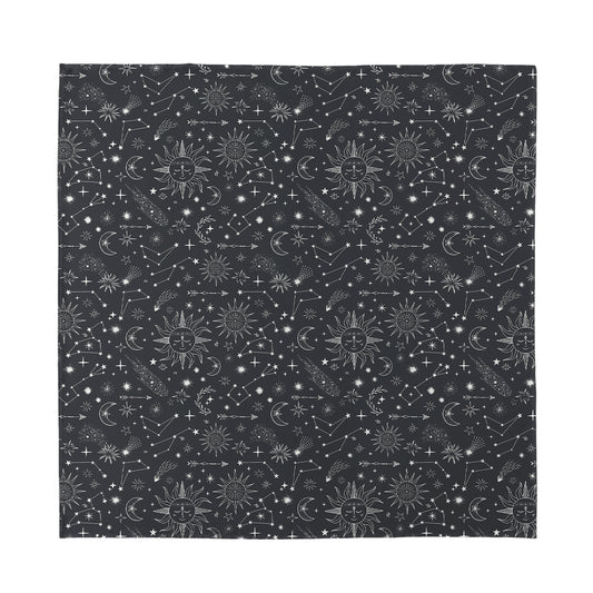 Bohemian Constellation Pattern Print Silk Bandana